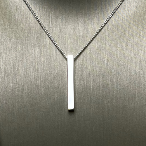 Engravable Sterling Silver Bar Necklace | Eve's Addiction